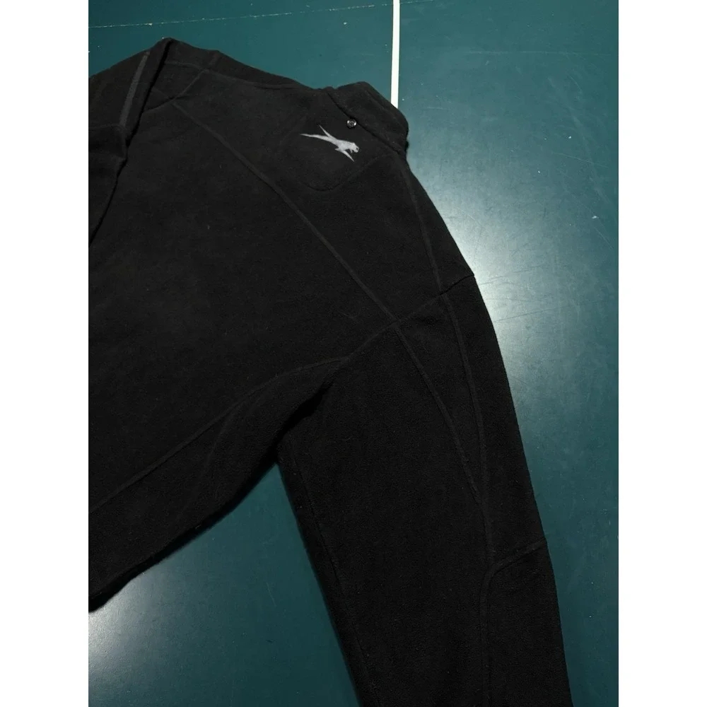 Vintage Artic Cat Fleece Full Zip Jacket Mens Large Black Embroidered Snowmobile